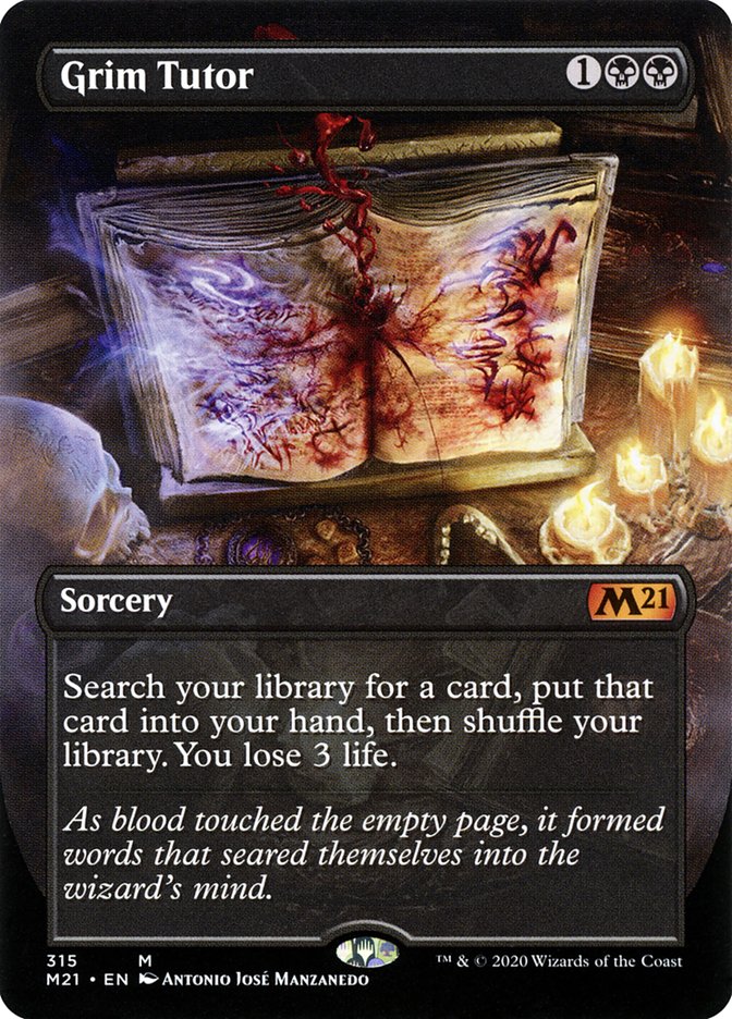 Grim Tutor (Borderless Alternate Art) [Core Set 2021] | The CG Realm