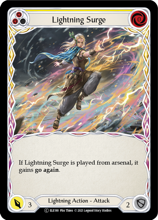 Lightning Surge (Yellow) [U-ELE190] (Tales of Aria Unlimited)  Unlimited Rainbow Foil | The CG Realm