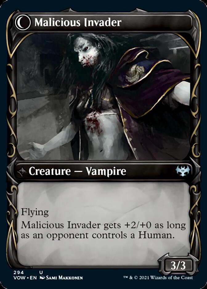 Innocent Traveler // Malicious Invader (Showcase Fang Frame) [Innistrad: Crimson Vow] | The CG Realm