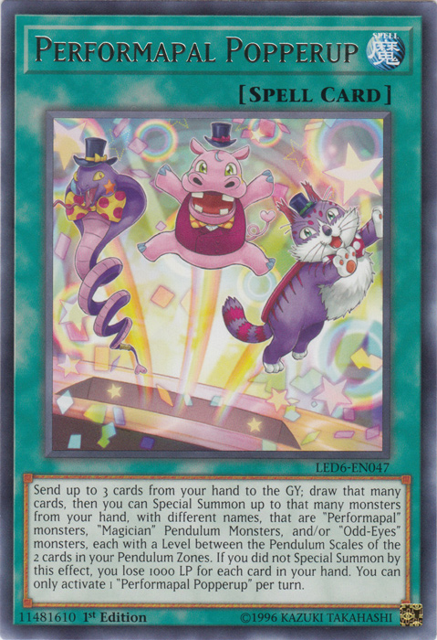 Performapal Popperup [LED6-EN047] Rare | The CG Realm