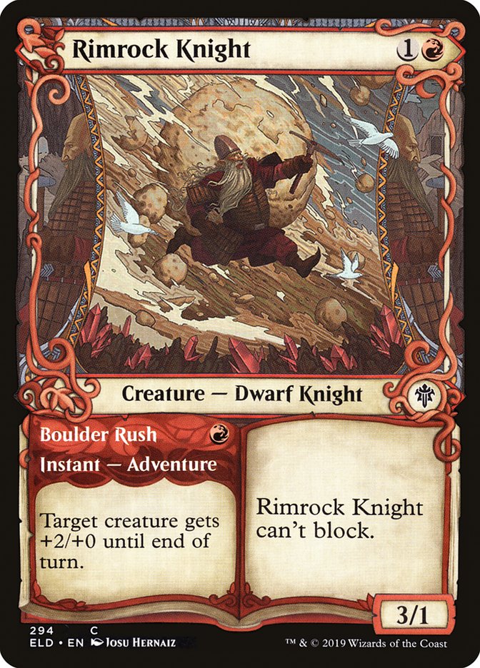 Rimrock Knight // Boulder Rush (Showcase) [Throne of Eldraine] | The CG Realm