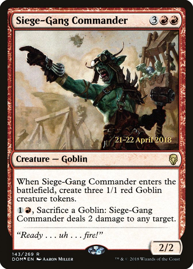 Siege-Gang Commander [Dominaria Prerelease Promos] | The CG Realm