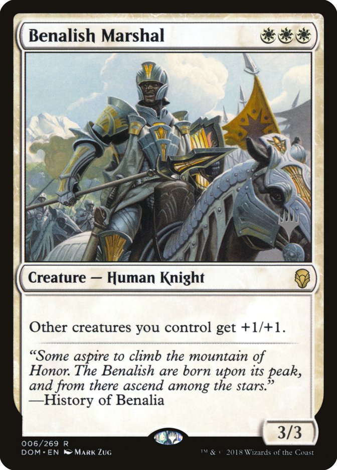 Benalish Marshal (Promo Pack) [Dominaria Promos] | The CG Realm