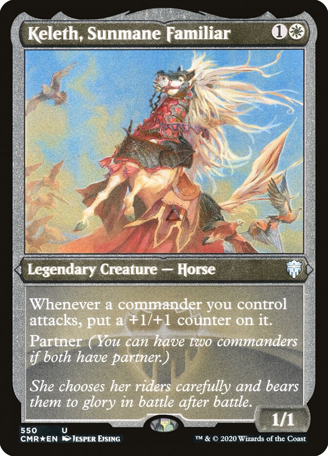 Keleth, Sunmane Familiar (Etched) [Commander Legends] | The CG Realm