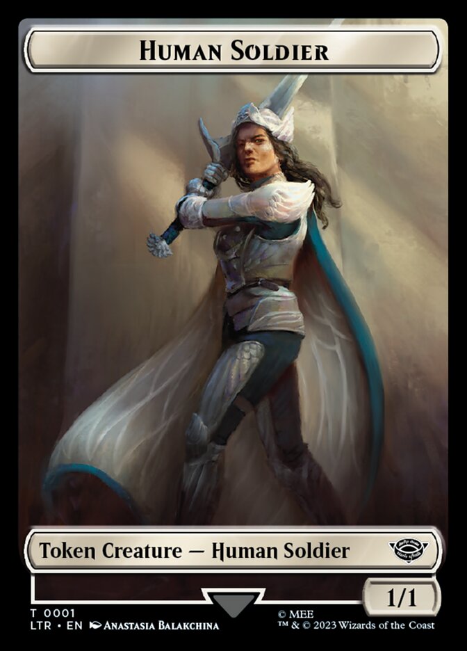 Human Soldier Token (01) [The Lord of the Rings: Tales of Middle-Earth Tokens] | The CG Realm