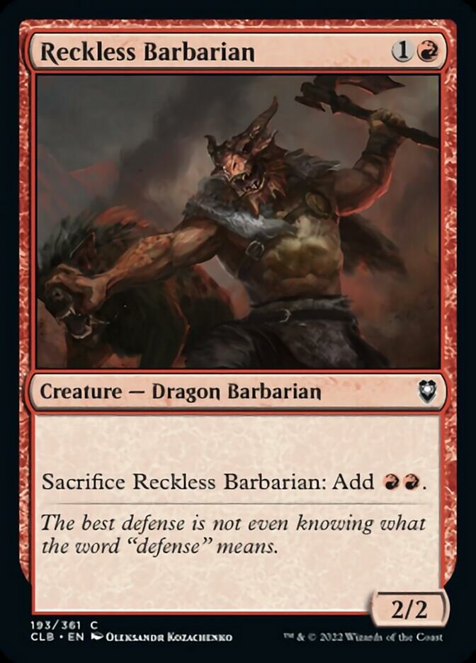 Reckless Barbarian [Commander Legends: Battle for Baldur's Gate] | The CG Realm