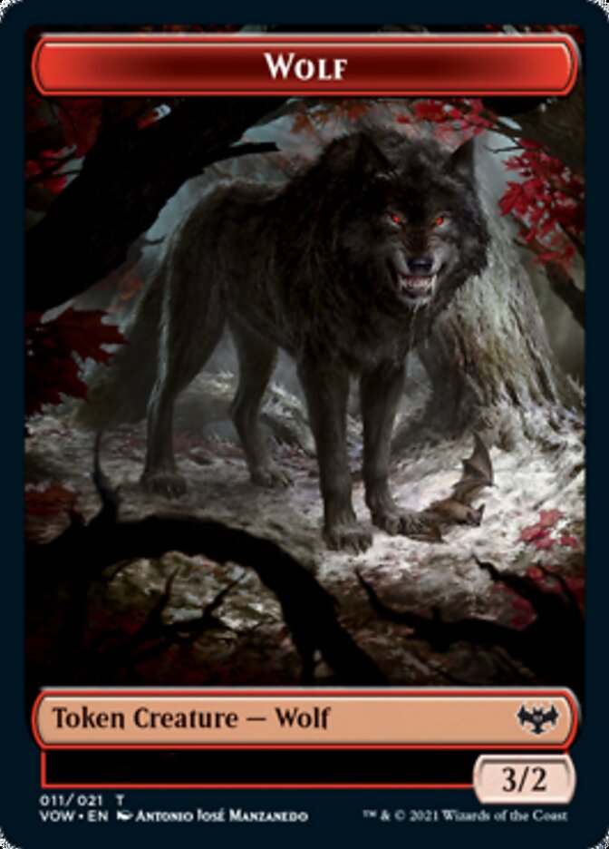 Wolf (011) // Boar Double-Sided Token [Innistrad: Crimson Vow Tokens] | The CG Realm