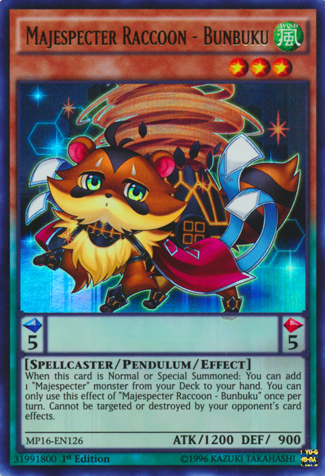 Majespecter Raccoon - Bunbuku [MP16-EN126] Ultra Rare | The CG Realm