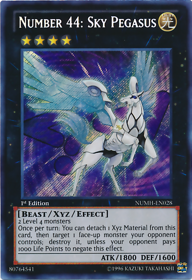 Number 44: Sky Pegasus [NUMH-EN028] Secret Rare | The CG Realm