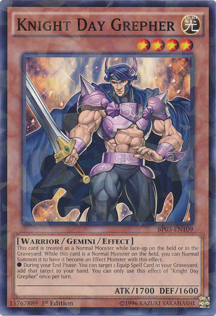 Knight Day Grepher [BP03-EN109] Shatterfoil Rare | The CG Realm