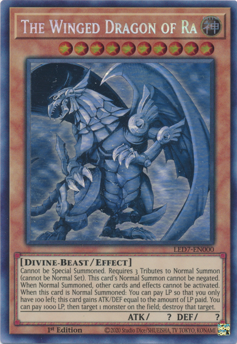 The Winged Dragon of Ra (Ghost Rare) [LED7-EN000] Ghost Rare | The CG Realm