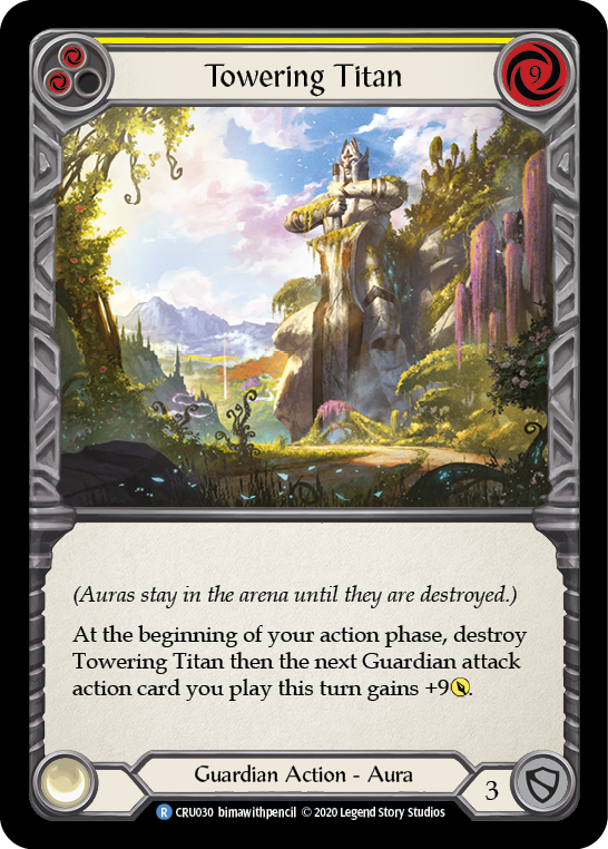 Towering Titan (Yellow) [CRU030] (Crucible of War)  1st Edition Rainbow Foil | The CG Realm