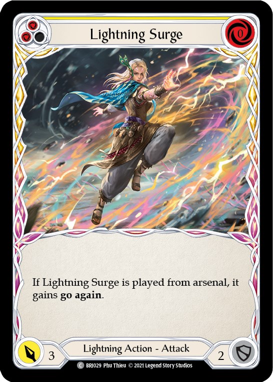 Lightning Surge (Yellow) [BRI029] (Tales of Aria Briar Blitz Deck)  1st Edition Normal | The CG Realm