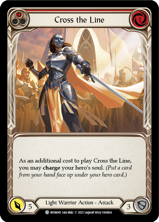 Cross the Line (Red) [MON045-RF] (Monarch)  1st Edition Rainbow Foil | The CG Realm