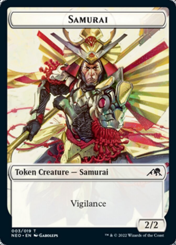 Samurai // Construct (015) Double-Sided Token [Kamigawa: Neon Dynasty Tokens] | The CG Realm