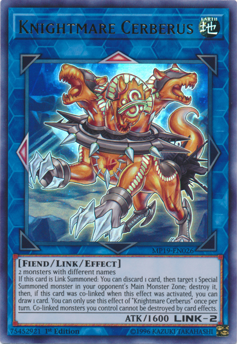 Knightmare Cerberus [MP19-EN026] Ultra Rare | The CG Realm