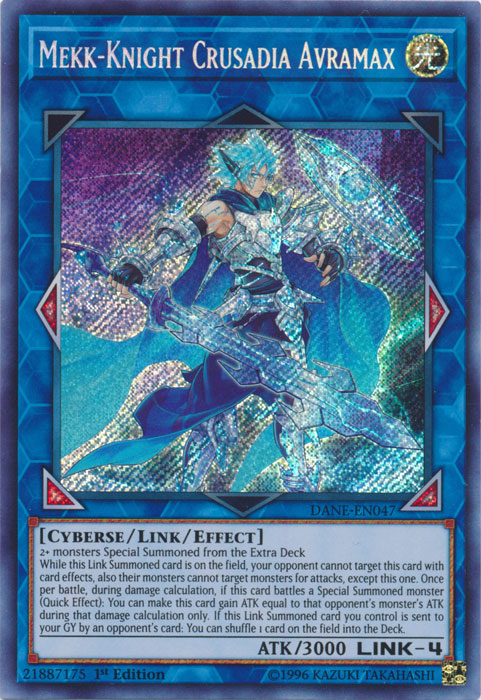 Mekk-Knight Crusadia Avramax [DANE-EN047] Secret Rare | The CG Realm