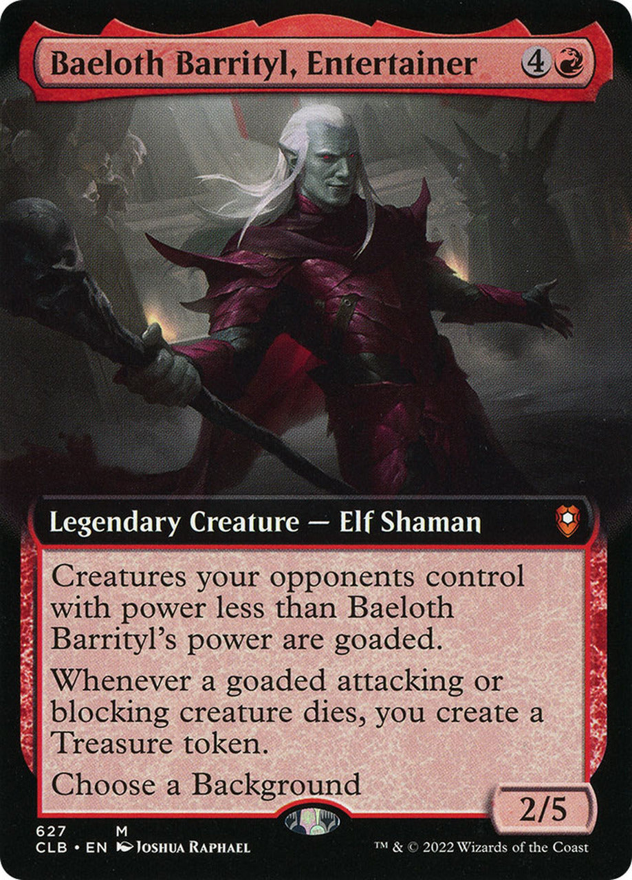 Baeloth Barrityl, Entertainer (Extended Art) [Commander Legends: Battle for Baldur's Gate] | The CG Realm