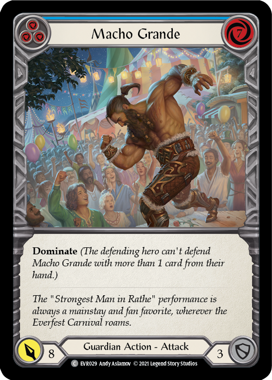 Macho Grande (Blue) [EVR029] (Everfest)  1st Edition Rainbow Foil | The CG Realm