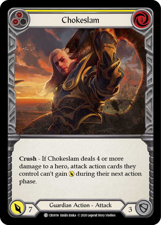 Chokeslam (Yellow) [CRU036] (Crucible of War)  1st Edition Normal | The CG Realm