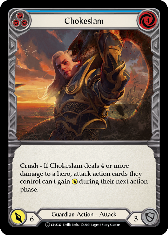 Chokeslam (Blue) [U-CRU037] (Crucible of War Unlimited)  Unlimited Rainbow Foil | The CG Realm