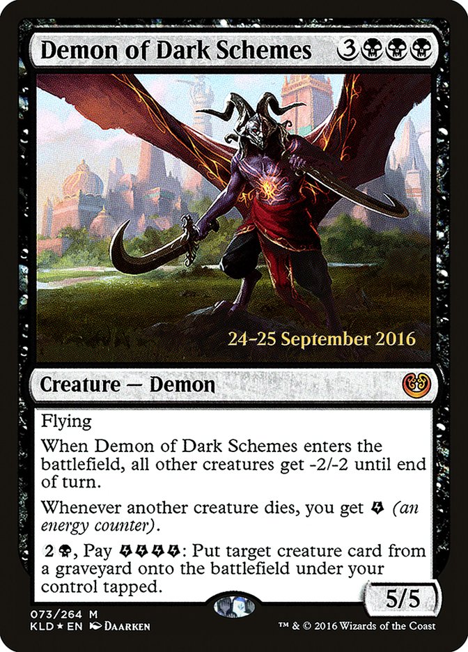 Demon of Dark Schemes [Kaladesh Prerelease Promos] | The CG Realm