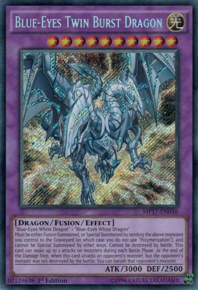 Blue-Eyes Twin Burst Dragon [MP17-EN056] Secret Rare | The CG Realm