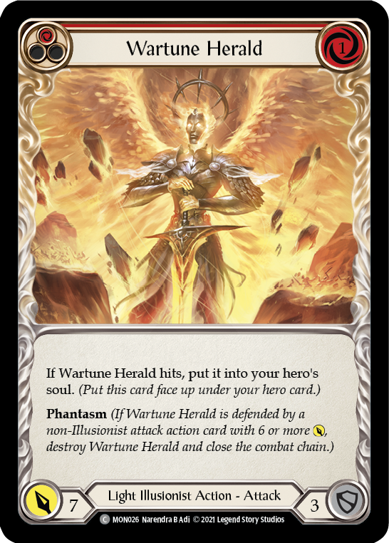 Wartune Herald (Red) [MON026-RF] (Monarch)  1st Edition Rainbow Foil | The CG Realm