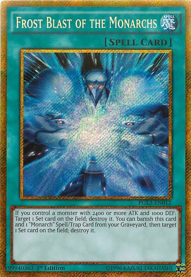 Frost Blast of the Monarchs [PGL3-EN012] Gold Secret Rare | The CG Realm