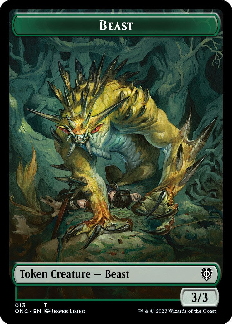 Poison Counter // Beast Double-Sided Token [Phyrexia: All Will Be One Commander Tokens] | The CG Realm