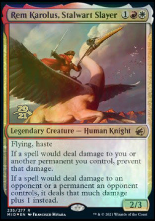 Rem Karolus, Stalwart Slayer [Innistrad: Midnight Hunt Prerelease Promos] | The CG Realm