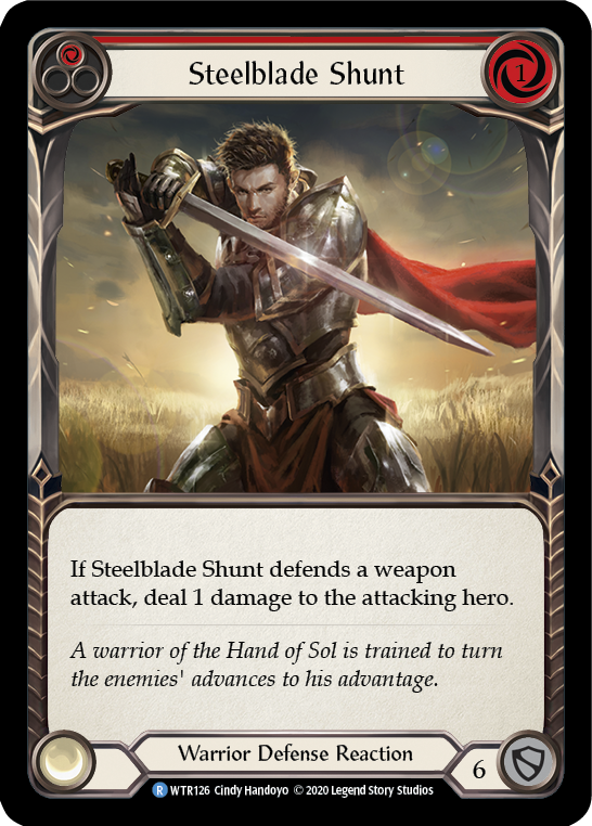 Steelblade Shunt (Red) [U-WTR126] (Welcome to Rathe Unlimited)  Unlimited Rainbow Foil | The CG Realm