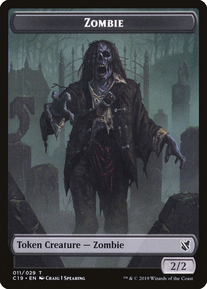 Zombie (010) // Zombie (011) Double-Sided Token [Commander 2019 Tokens] | The CG Realm