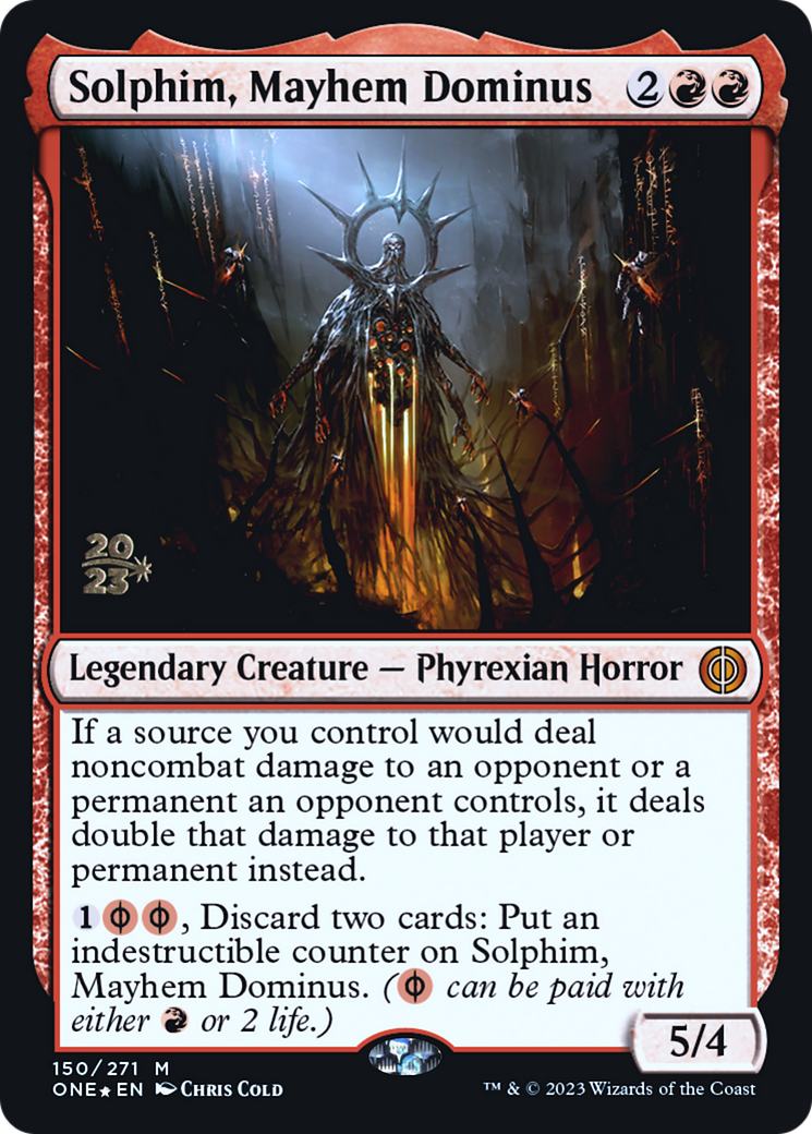 Solphim, Mayhem Dominus [Phyrexia: All Will Be One Prerelease Promos] | The CG Realm