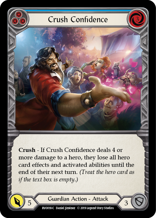 Crush Confidence (Blue) [BVO018-C] (Bravo Hero Deck)  1st Edition Normal | The CG Realm