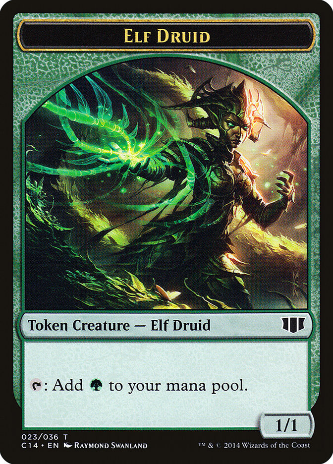 Elf Druid // Beast (020/036) Double-Sided Token [Commander 2014 Tokens] | The CG Realm