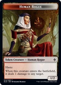 Human Rogue // Food (17) Double-Sided Token [Throne of Eldraine Tokens] | The CG Realm