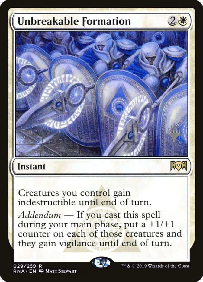 Unbreakable Formation (Promo Pack) [Ravnica Allegiance Promos] | The CG Realm