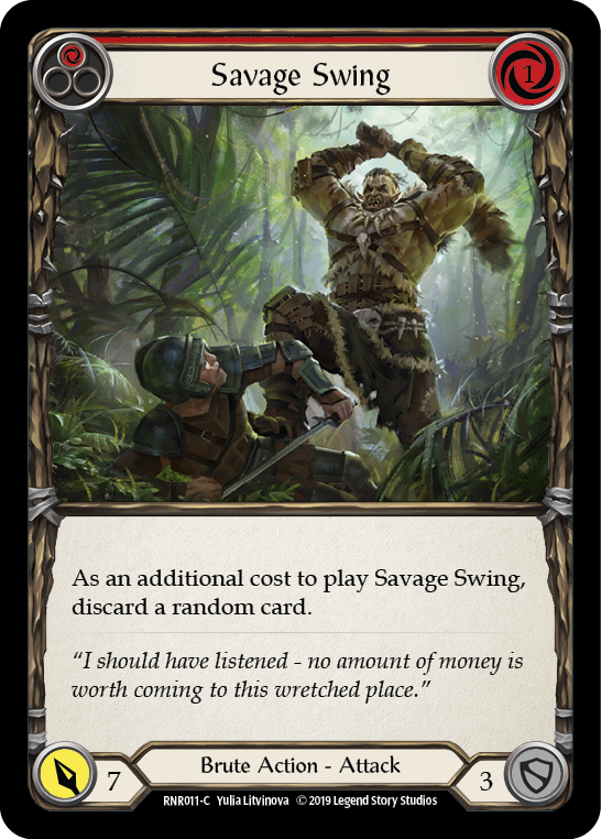 Savage Swing (Red) [RNR011-C] (Rhinar Hero Deck)  1st Edition Normal | The CG Realm