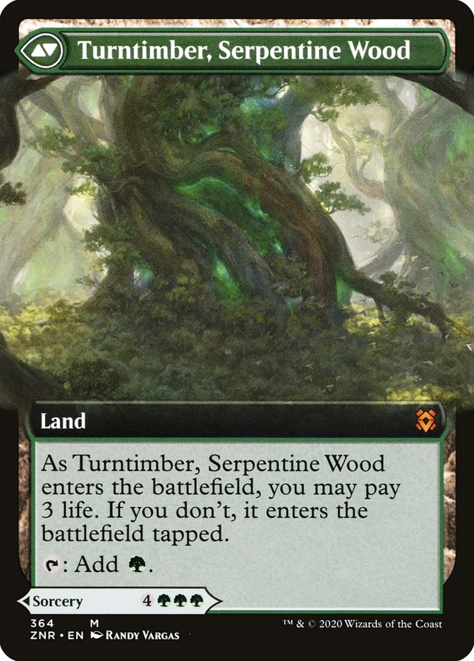 Turntimber Symbiosis // Turntimber, Serpentine Wood (Extended Art) [Zendikar Rising] | The CG Realm