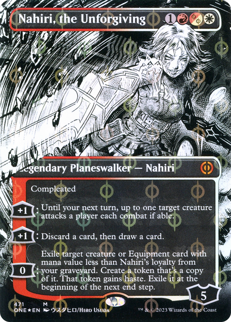 Nahiri, the Unforgiving (Borderless Manga Step-and-Compleat Foil) [Phyrexia: All Will Be One] | The CG Realm