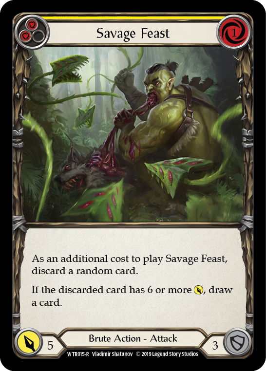 Savage Feast (Yellow) [WTR015-R] (Welcome to Rathe)  Alpha Print Rainbow Foil | The CG Realm