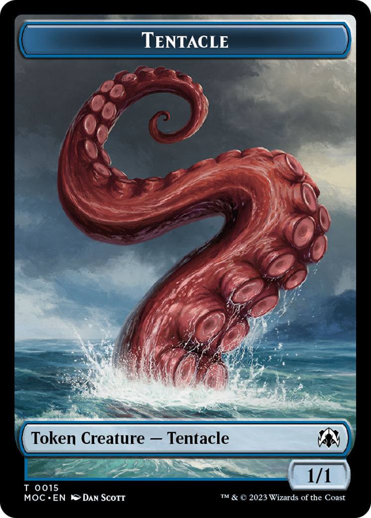 Tentacle // Human (26) Double-Sided Token [March of the Machine Commander Tokens] | The CG Realm