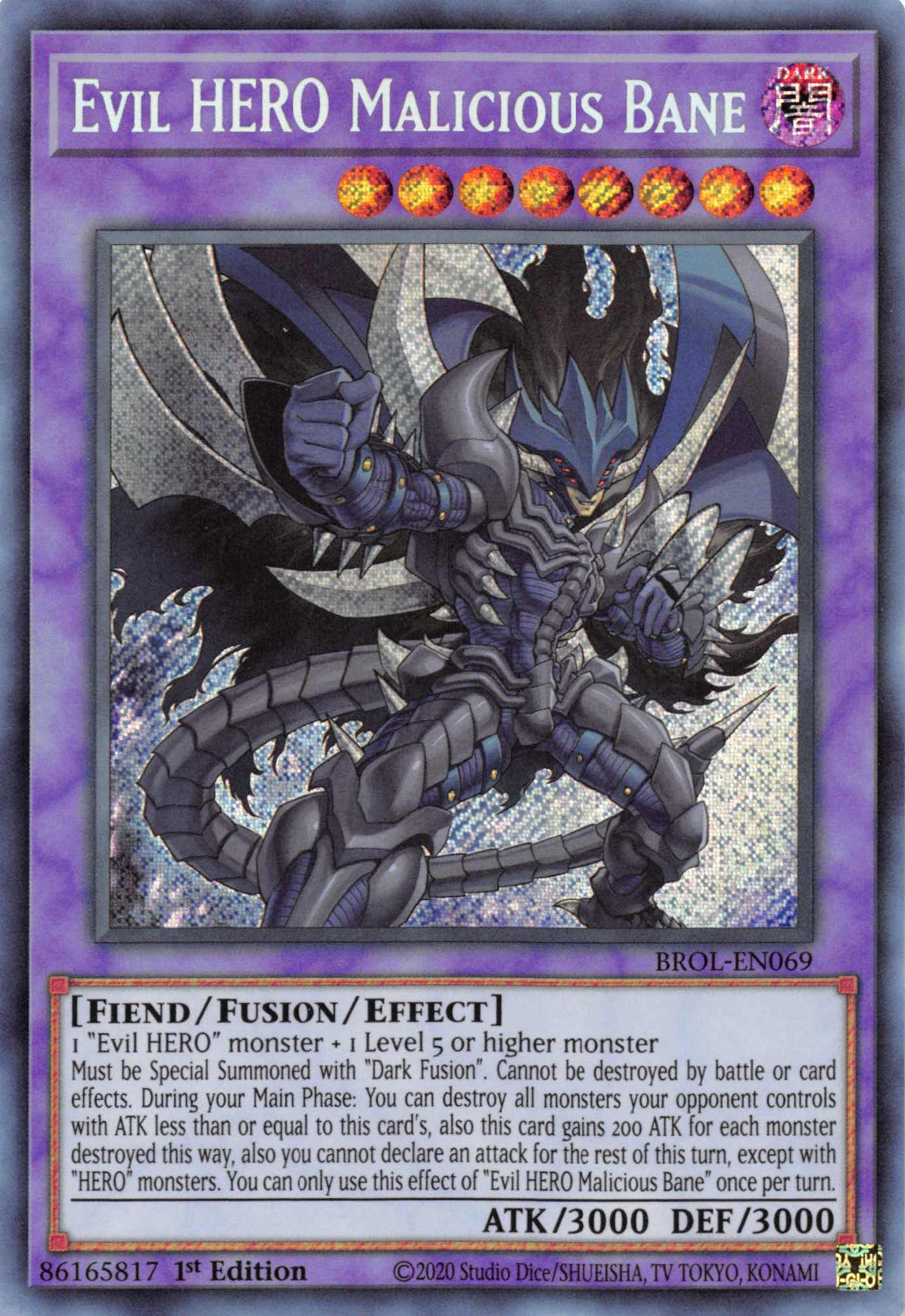 Evil HERO Malicious Bane [BROL-EN069] Secret Rare | The CG Realm