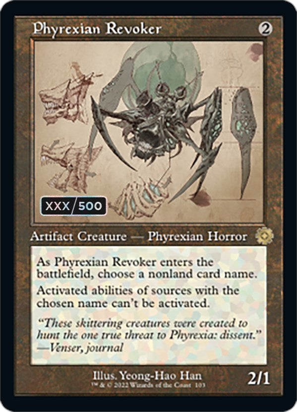 Phyrexian Revoker (Retro Schematic) (Serialized) [The Brothers' War Retro Artifacts] | The CG Realm