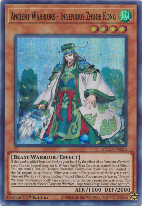 Ancient Warriors - Ingenious Zhuge Kong [ETCO-EN023] Super Rare | The CG Realm