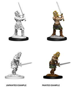 D&D Unpainted Miniature Deep Cuts Male Human Barbarian | The CG Realm