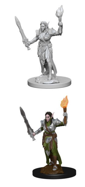 D&D Unpainted Miniature Deep Cuts Elf Female Fighter | The CG Realm